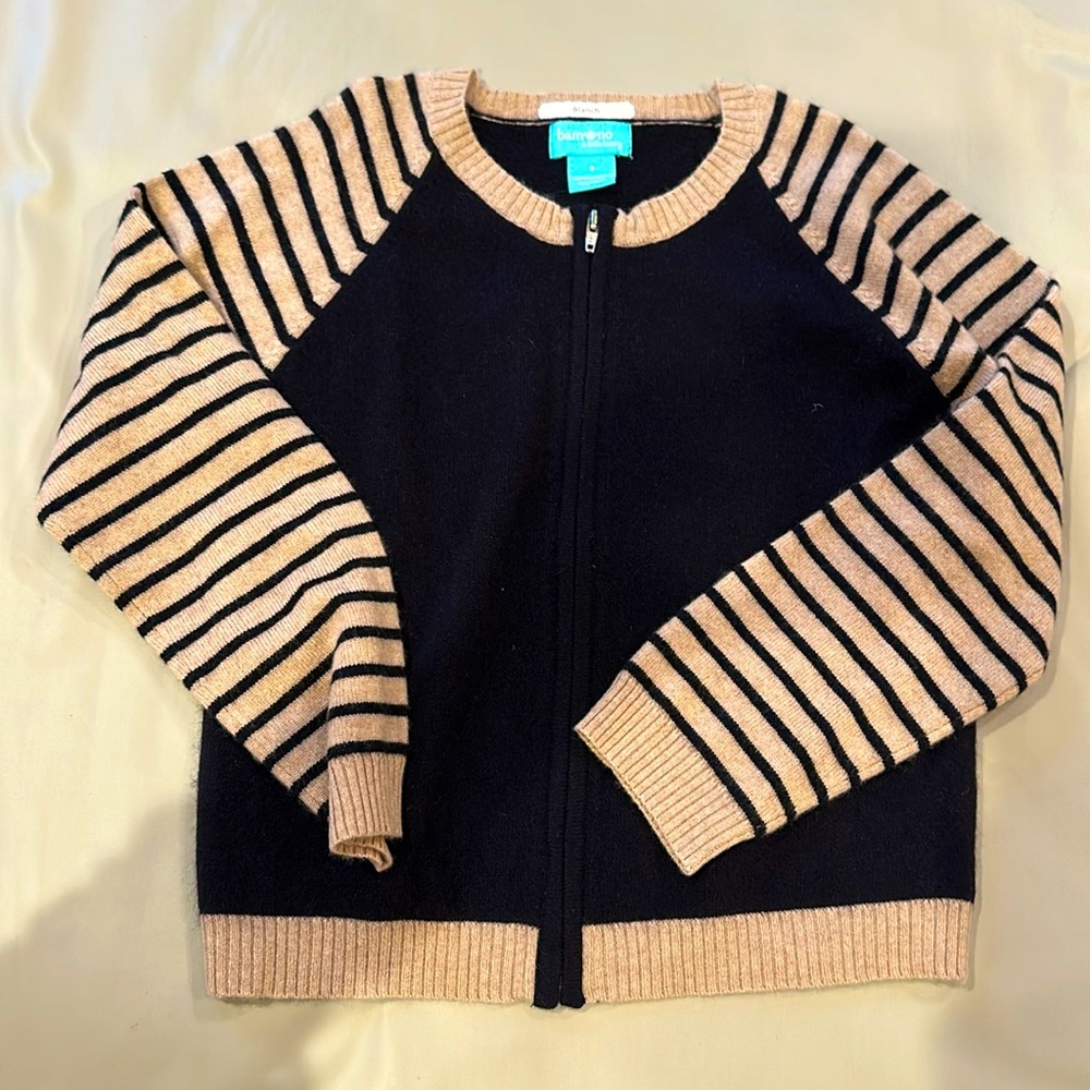Bambino Boys Cashmere Zip up Sweater - Says size 8, more like a size 7.